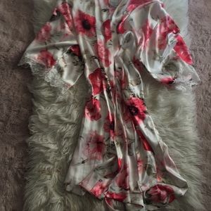 VS satin floral robe